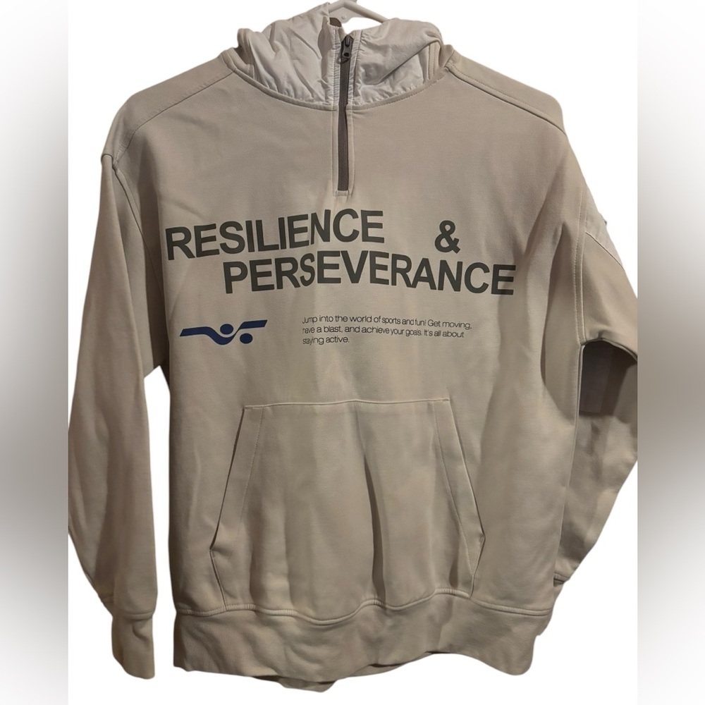Zara Cream Sweatshirt with Motivational Print NWOT